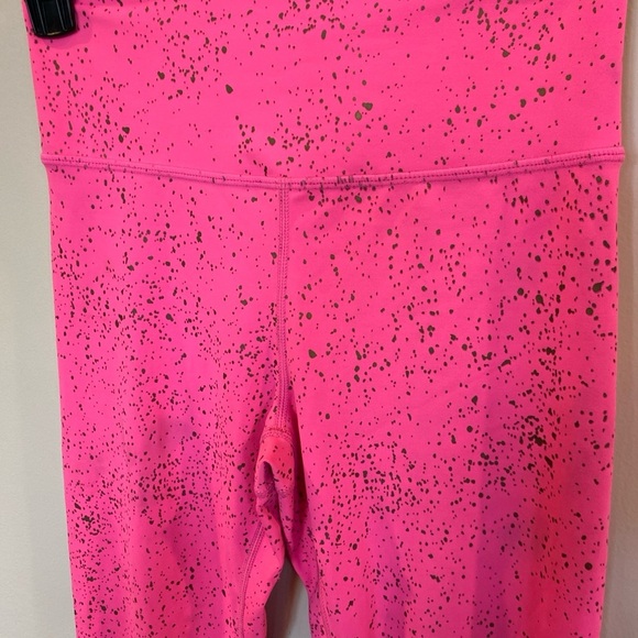 Zyia Active Womens Stay Gold Leggings 2 Hot Pink Gold Splatter-paint Athletic - Picture 2 of 6